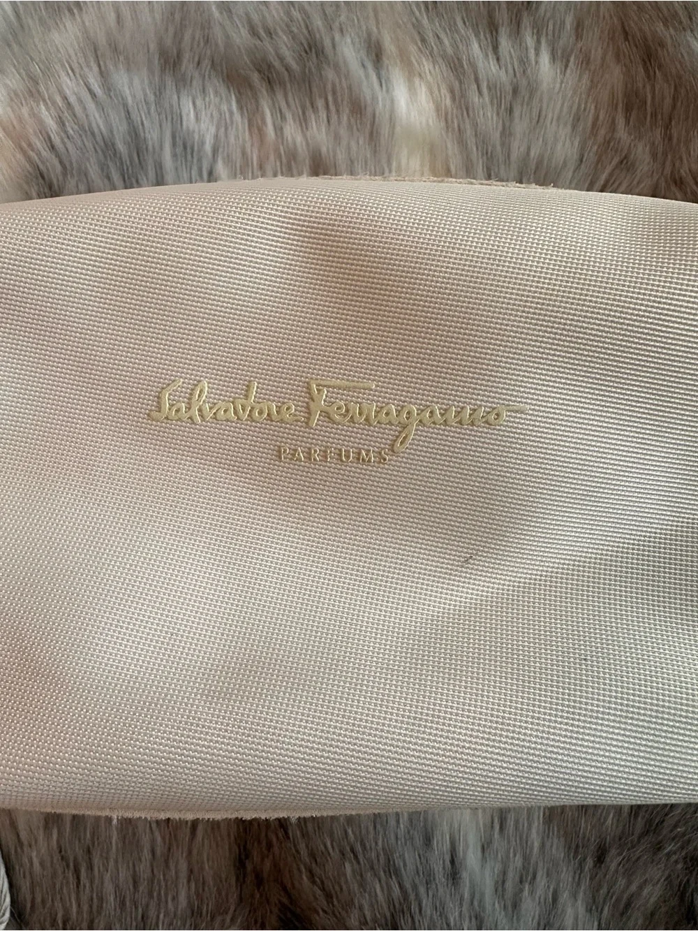 Salvatore Ferragamo Toiletry/Makeup Bag cream beige